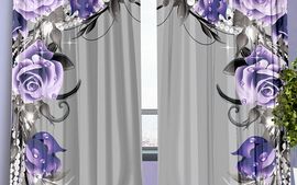 Комплект штор Фиолетовые розы