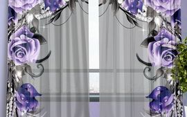 Комплект фототюль Фиолетовые розы