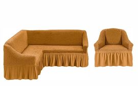Чехол для мягкой мебели угловой диван + 1 кресло