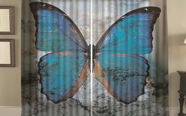 Комплект штор, Мраморная бабочка + тюль